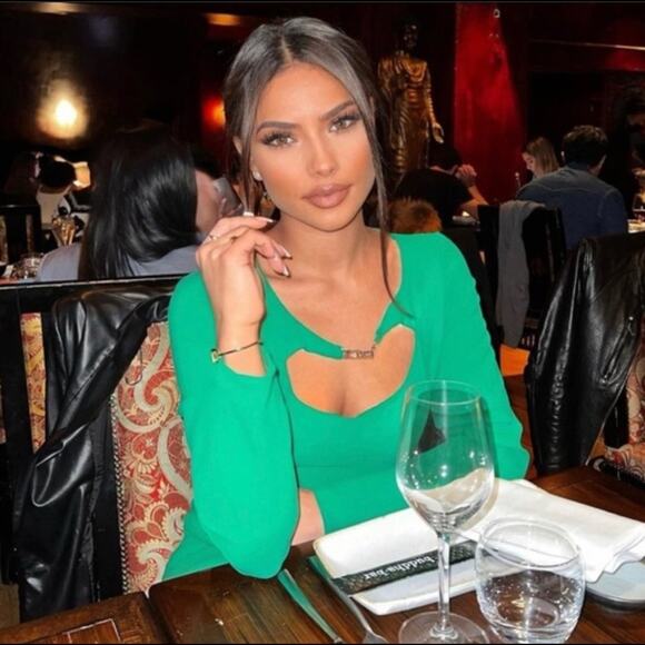 ZARA BLOGGER FAVORITE CUT OUT MIDI DRESS GREEN - Picture 7 of 13